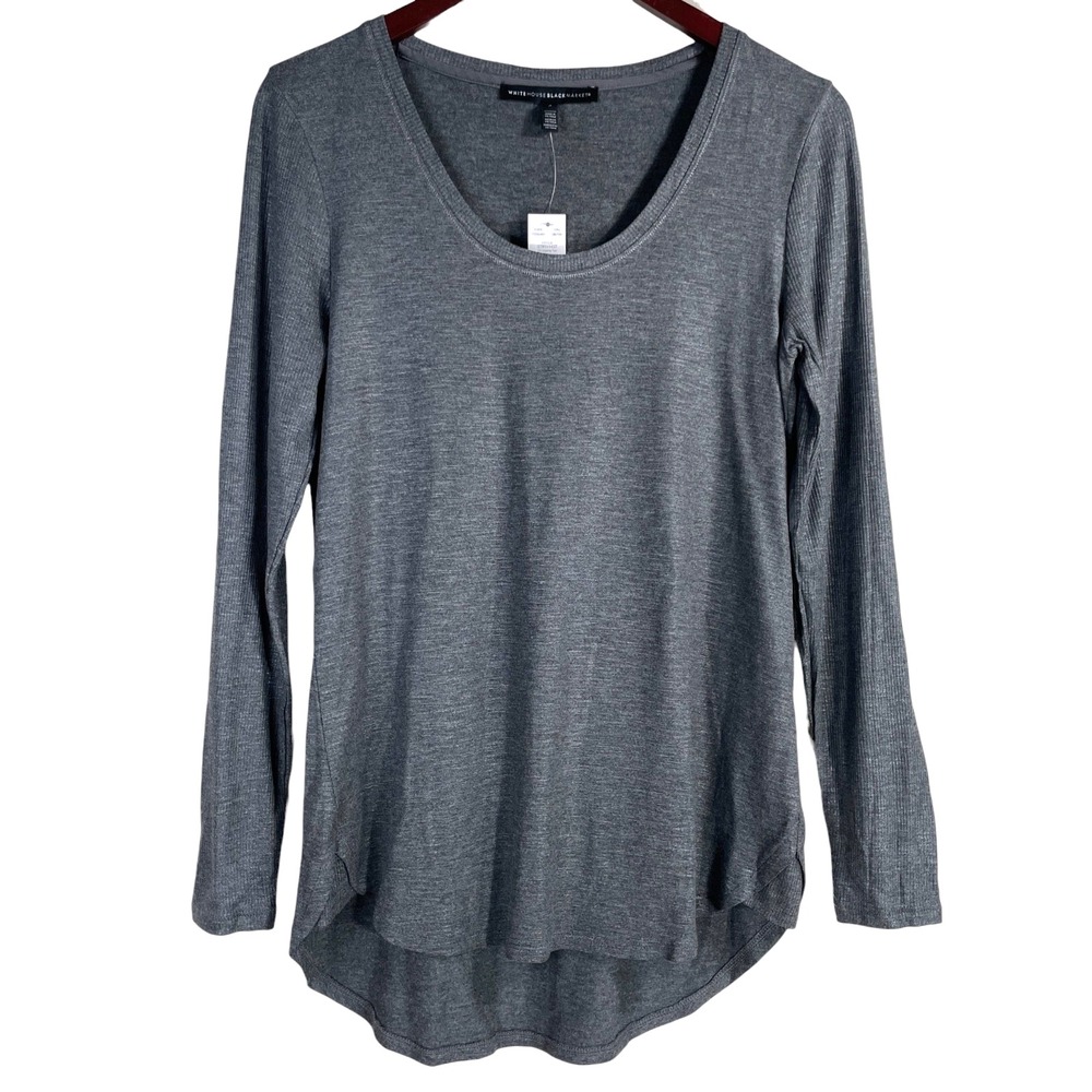 WHBM Legging Length Long Sleeve Tee‎ Small NWT Stretch Relaxed Gray